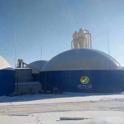 Green PDFE Double Membrane Biogas Holder Gas Holder Di Pabrik Biogas